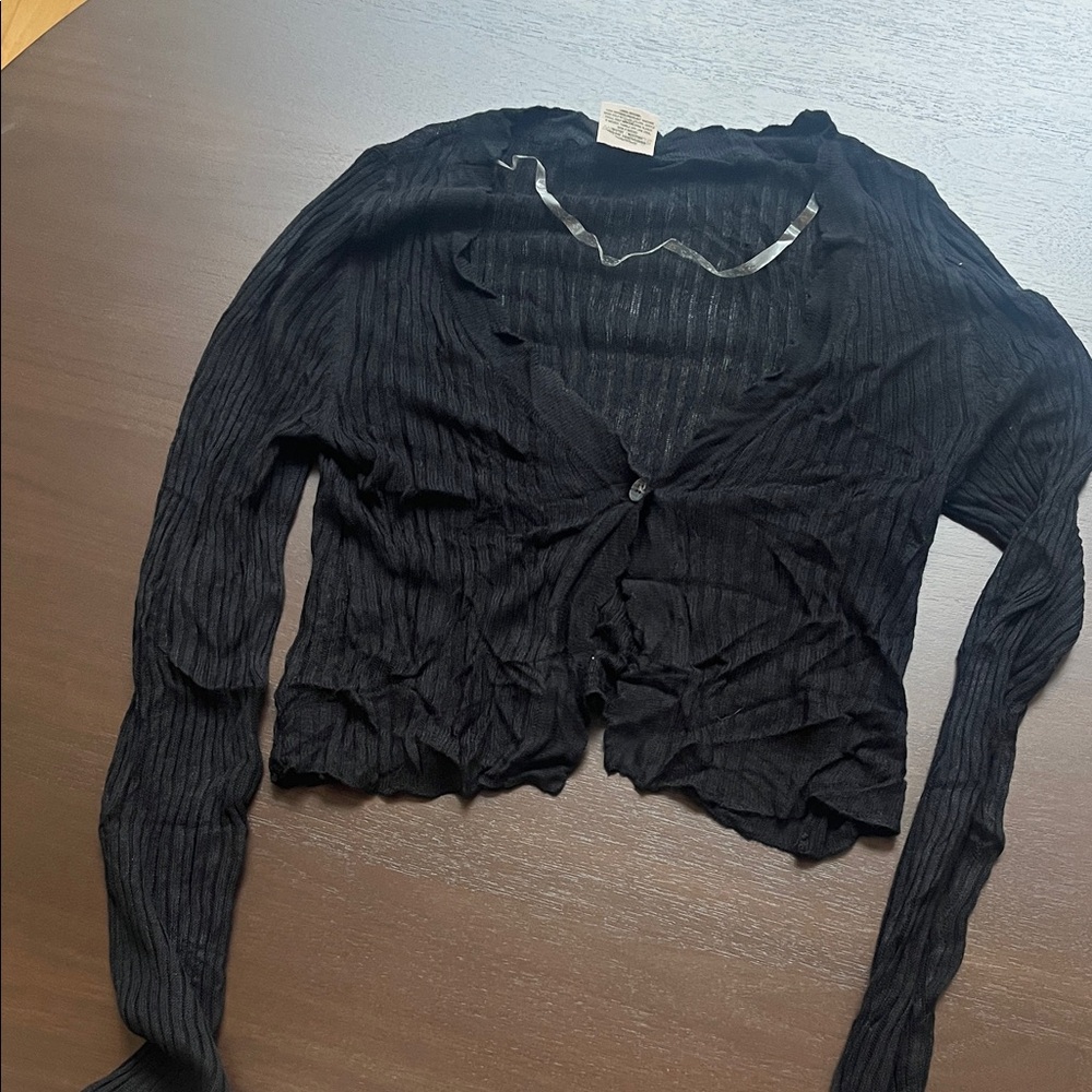 Wild Fable Black Ribbed Blouse